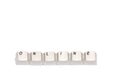 Word collected from computer keypad buttons online isolated