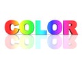 The word COLOR in rainbow colors