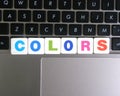 Word Colors on keyboard background