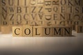 The word columnist was created from wooden cubes. Countries and politics