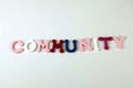 The word Community formed with colorful felt letters Royalty Free Stock Photo