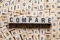 The word of COMPARE on building blocks concept Royalty Free Stock Photo