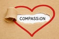 Word Compassion Heart Torn Paper Concept Royalty Free Stock Photo