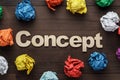 Word concept and crumpled colorful paper Royalty Free Stock Photo