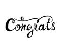 Word Congrats. Hand written doodle on white background