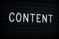The Word Content on a Letter Board