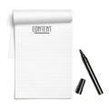 Word content on note book with black pen
