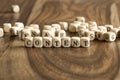 Word CONTENT on wooden cubes