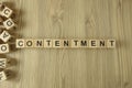 Word contentment from wooden blocks