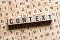 The word of CONTEXT on building blocks concept Royalty Free Stock Photo