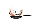 Word cook fire flame food restaurant chef logo 2