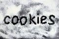 The word coolies is drawn with finger on the flour