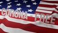 Word corona free on Usa flag for corona virus content 3d rendering