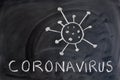 The word coronavirus written on the blackboard with a chalk Royalty Free Stock Photo