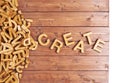 Word create made with wooden letters Royalty Free Stock Photo