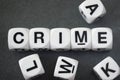 Word crime on toy cubes Royalty Free Stock Photo