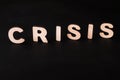 Word Crisis on black background Royalty Free Stock Photo