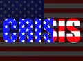 Word CRISIS of flag usa Royalty Free Stock Photo