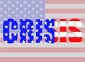 Word CRISIS of flag usa Royalty Free Stock Photo