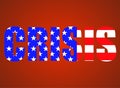 Word CRISIS of flag usa Royalty Free Stock Photo