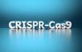 Word CRISPR-Cas9 on blue background