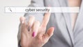 Word cyber security on a virtual screen Royalty Free Stock Photo