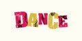 Dance Concept Colorful Stamped Word Illustration