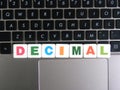 Word Decimal on keyboard background