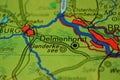The word Delmenhorst, near Bremen, onhe map