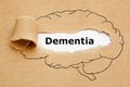 Word Dementia Torn Brown Paper Concept Royalty Free Stock Photo