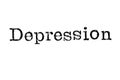The word `Depression` from a typewriter on white Royalty Free Stock Photo