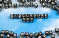 The word Disclosure spy Royalty Free Stock Photo