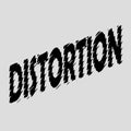 The word "DISTORTION" is presented in an aggressive, distorted style. Black text on a light background creates a sense Royalty Free Stock Photo