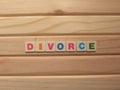 Word Divorce on wood Royalty Free Stock Photo
