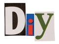 The word diy made from cutout letters