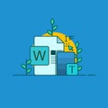 Word document sheet illustration, microsoft office word file icon