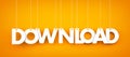 Word Download hanging on orange background Royalty Free Stock Photo