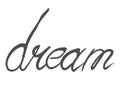 Word dream in handwriting style