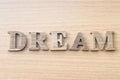 The word DREAM from wooden alphabet