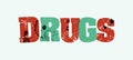 Drugs Concept Stamped Word Art Illustration