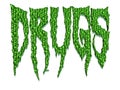 The word drugs made out of skulls Royalty Free Stock Photo