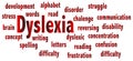 Dyslexia and related words on white