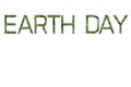 The word Earth Day with green grass inside the letters isolated on white background.