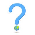 Question Word Eco globe illustration vector.Earth globe with question mark illustration.Global interrogation vector