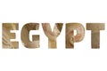 Word EGYPT over symbolic places. Royalty Free Stock Photo