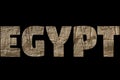 Word EGYPT over symbolic places. Royalty Free Stock Photo