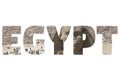 Word EGYPT over symbolic places. Royalty Free Stock Photo