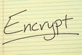 Encrypt On A Yellow Legal Pad Royalty Free Stock Photo