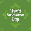 Word environment day background tree Royalty Free Stock Photo
