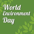 Word environment day background tree Royalty Free Stock Photo
